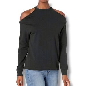 AG Adriano Goldschmied Cold‎ Shoulder Sweatshirt Small S Black